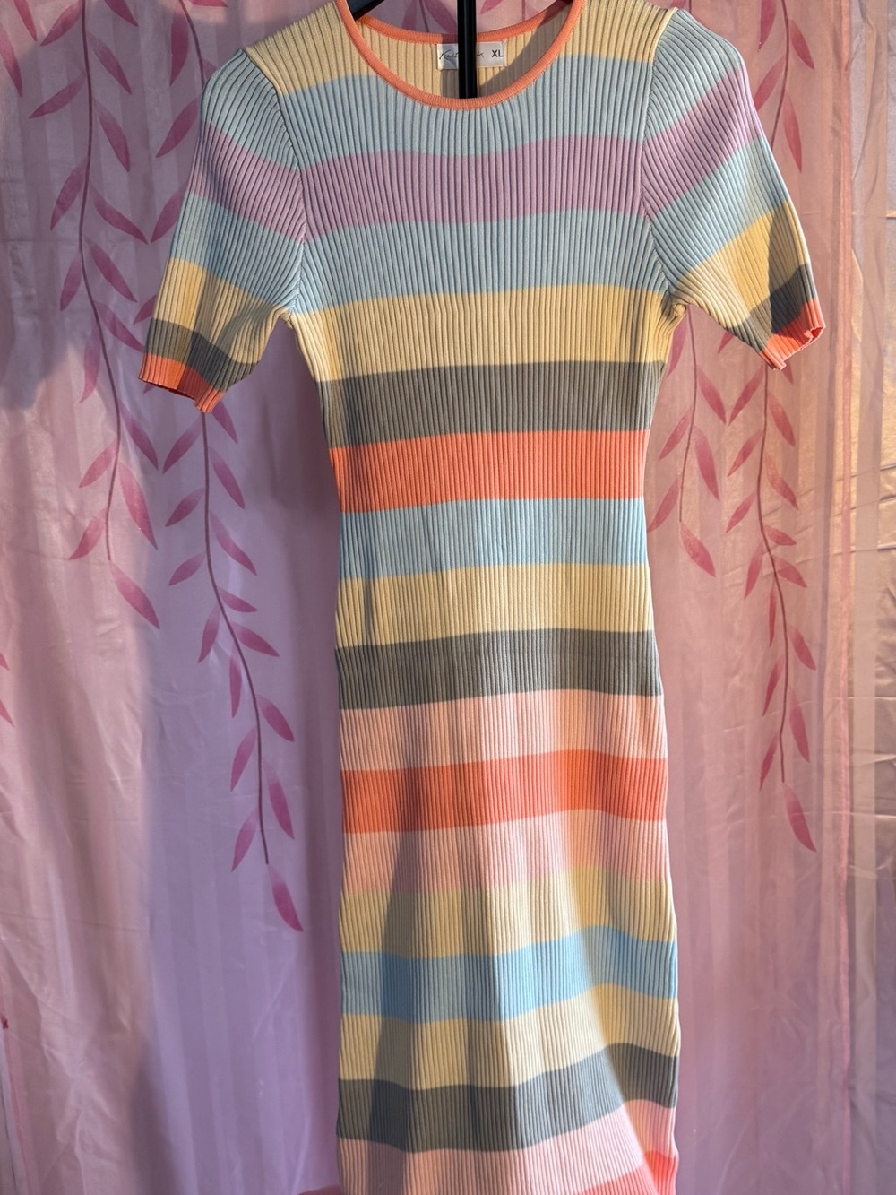 Striped Pastel Maxi Dress - Multicolor
